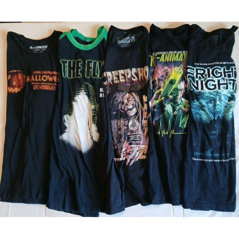 Horror T Shirt 2XL LOT Fright Rags Gutter Garbs Re-animator Halloween Fright Fly